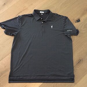 Men's Peter Millar Striped Polo Shirt - Black, White, purple XXL Spanish Bay